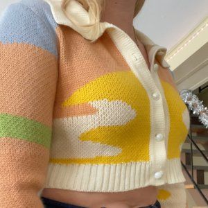 Pastel Cardigan with Pearl Buttons